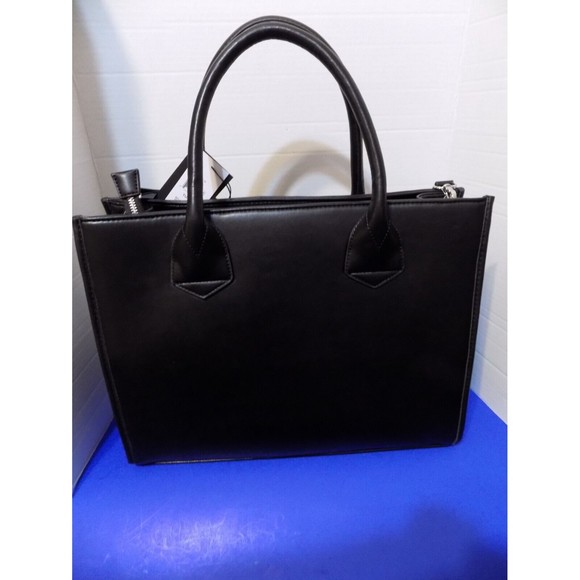 NEW Kendall + Kylie Black Handbag Tote Bag Removable Strap Purse Faux Leather - Picture 2 of 10